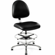 BEVCO Integra Series Chair, Black Vinyl Seat and Back, Medium Back, 5-Star Base, Adjustable Height, 1 Each