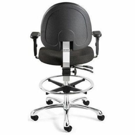 BEVCO Integra Series Chair, Medium Back, 5-Star Base, Navy/Chrome, Fabric, 1 Each