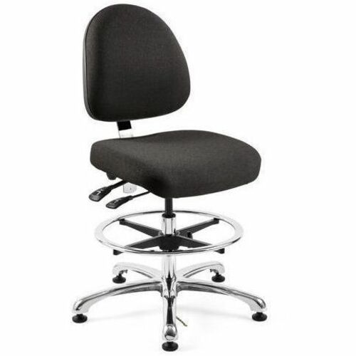 BEVCO Integra Series Chair, Medium Back, 5-Star Base, Navy/Chrome, Fabric, Adjustable Seat & Back, 300 lb Capacity, 1 Each