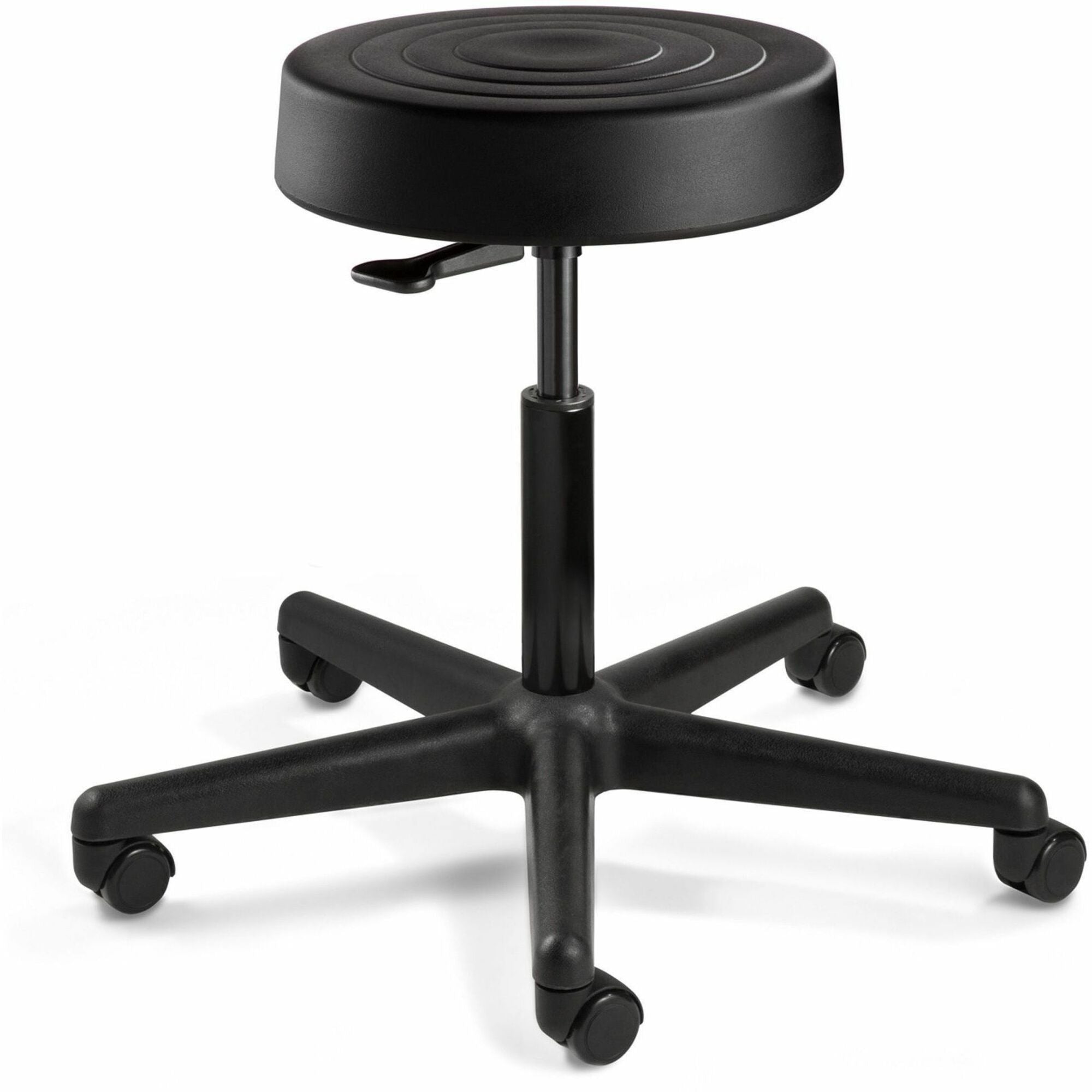 BEVCO Ergolux Stool - Graphite Seat Color - Memory Foam, Polyurethane Seat Material - 5-star Base - 1 Each