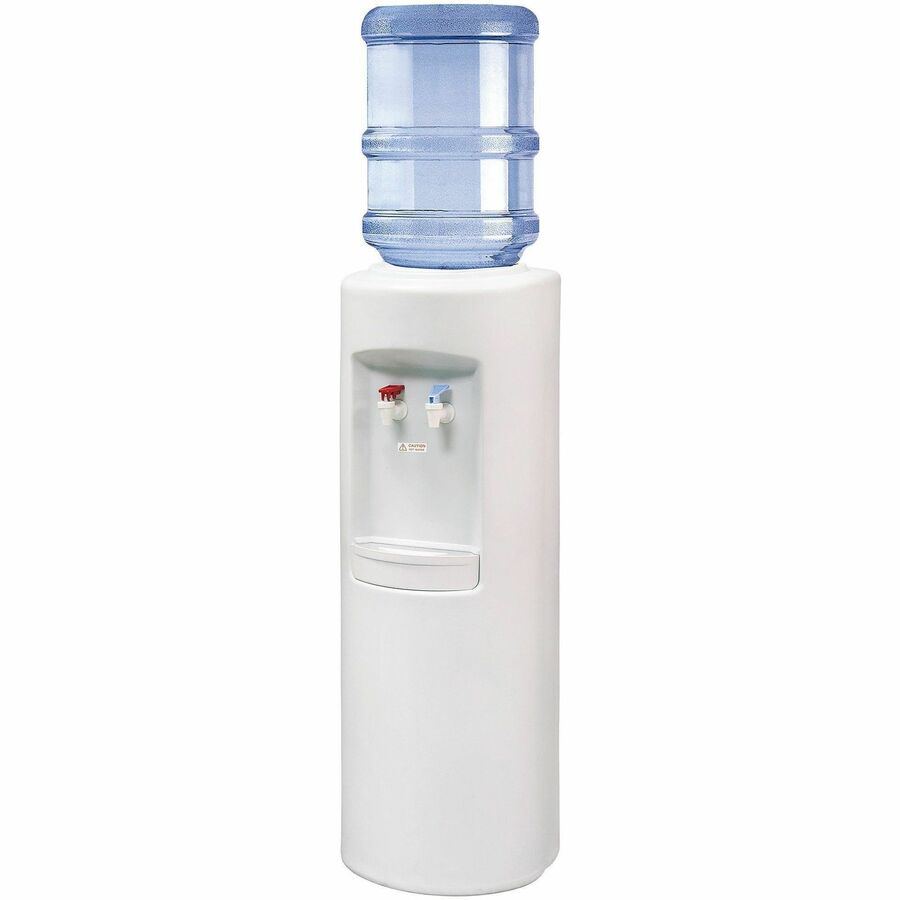 Crystal Mountain Aspen Hot and Cold Water Cooler - 3.60 quart - Polyethylene - 38.6" x 12.6" x 12.6" - White