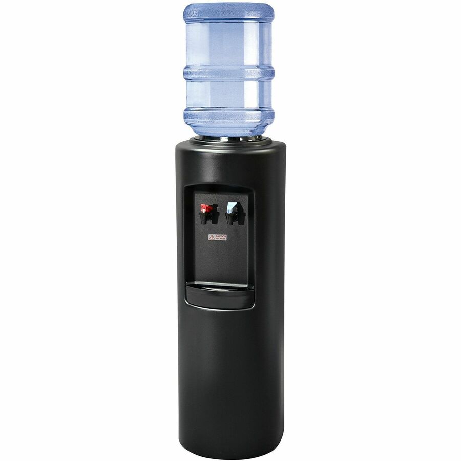 Crystal Mountain Aspen Hot and Cold Water Cooler - 3.60 quart - Polyethylene - 38.6" x 12.6" x 12.6" - Black