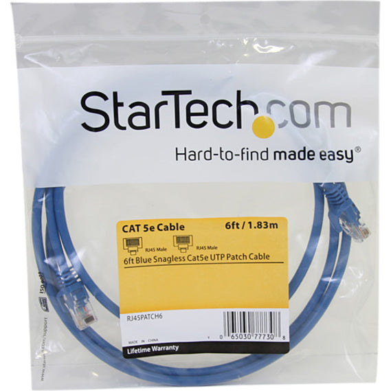 StarTech.com 6 ft Blue Snagless Cat5 UTP Patch Cable