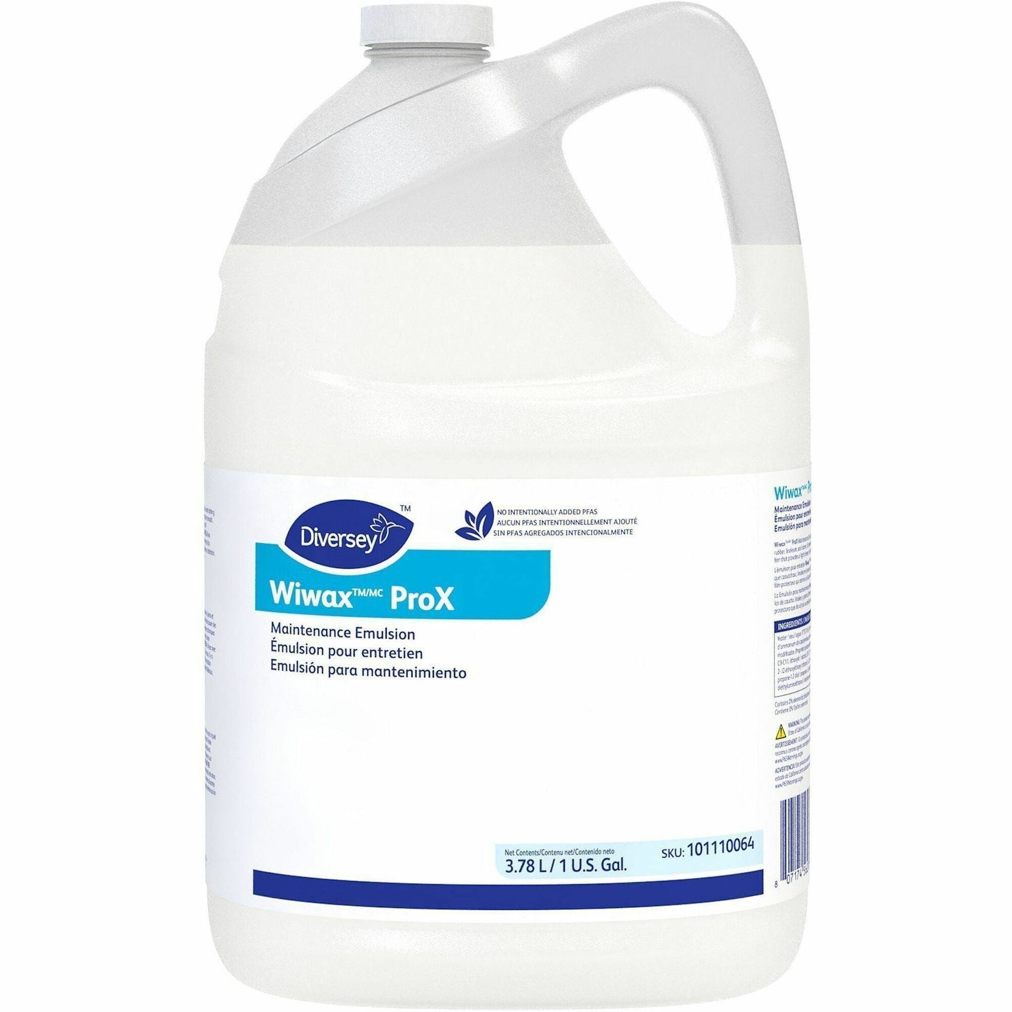 Diversey Care Wiwax Cleaning/Maintenance Emulsion - For Multi Surface - Concentrate - Liquid - 128 fl oz (4 quart) - 8.5 pH - Characteristic Scent - White Bottle - 1 Each