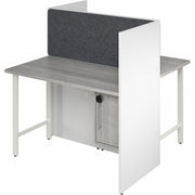 Bush Business Furniture Hustle Collection, 48" Dual-Color Desk, 1" Thick, 47"W x 24"D x 48"H, 1 Adjustable Shelf, Locking Storage, Melamine Top, USB & AC Power, Wire Management, 1 Each