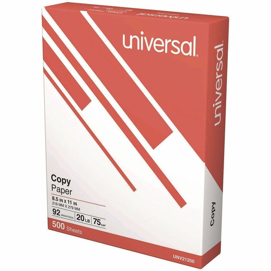 Universal Copy Paper, 92 Brightness, 20 lb, White, 8 Reams per Case, 500 Sheets per Ream, 4000 Sheets Total