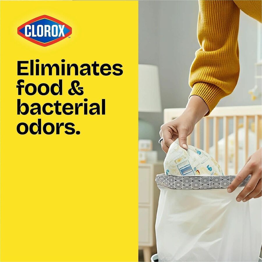 Glad Medium Drawstring Trash Bags, Lemon Fresh Bleach Scent, 8 Gallon, White, Drawstring Closure, 26 Bags