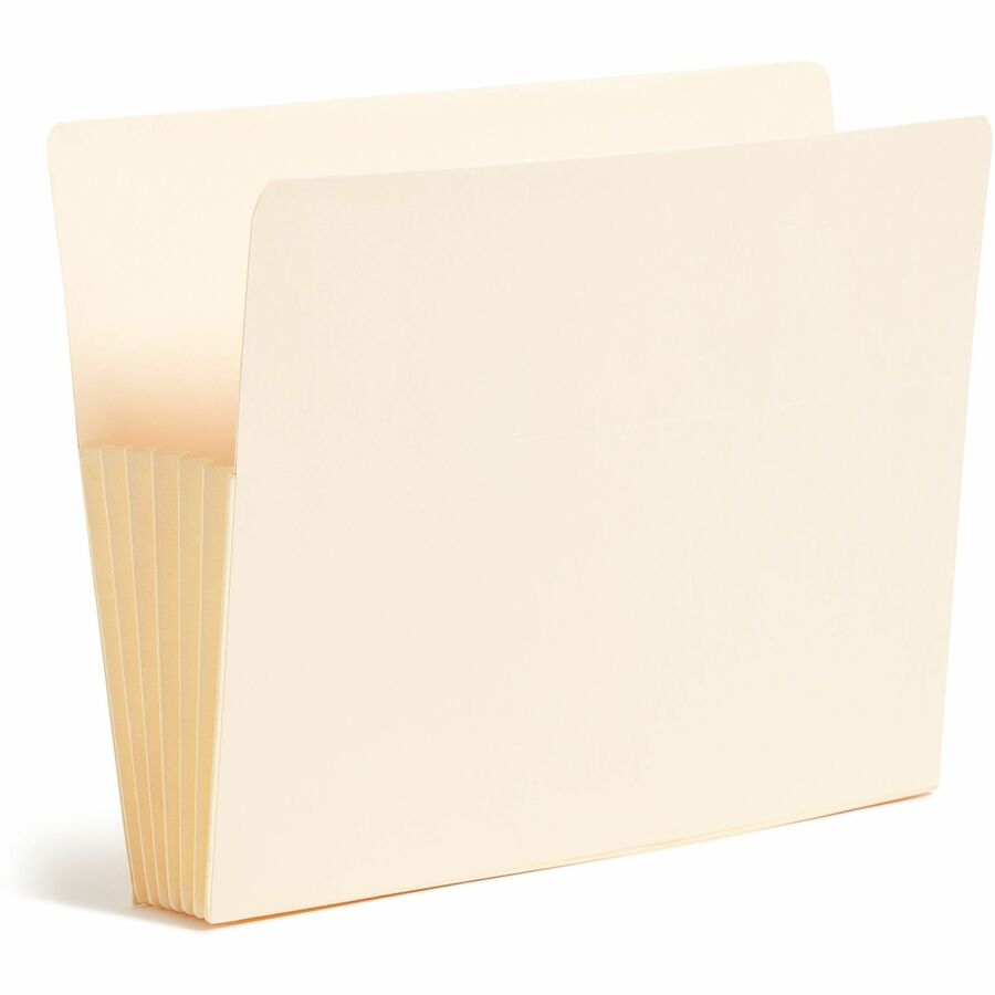 Smead Straight Tab Cut Letter Recycled File Pocket - 8 1/2" x 11" - 5 1/4" Expansion - 2 Plys - Manila - Manila - 10% Recycled - 10 / Box