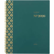 Cambridge WorkStyle Monthly Planner, 12-Month, Jan-Dec 2026, Letter Size 8.5" x 11", Twin Wire, Teal Poly Cover, Tabbed, Double-Sided Pocket, 2" x 1.75" Blocks, 1 Each