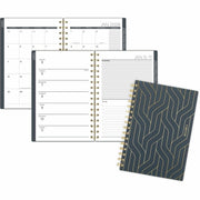 At-A-Glance Hera Weekly Monthly Planner, 12 Months, Jan-Dec 2026, 5.5" x 8.5", Twin Wire, Black/Gold, Poly Cover, Tabbed, Double-Sided Pocket, Note Page, Sticker Sheet, 1 Each