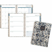At-A-Glance Elizabeth Weekly Monthly Planner, 12 Months, Jan-Dec 2026, 5.5" x 8.5", Twin Wire, Blue/White Floral, Hard Cover, 1 Each