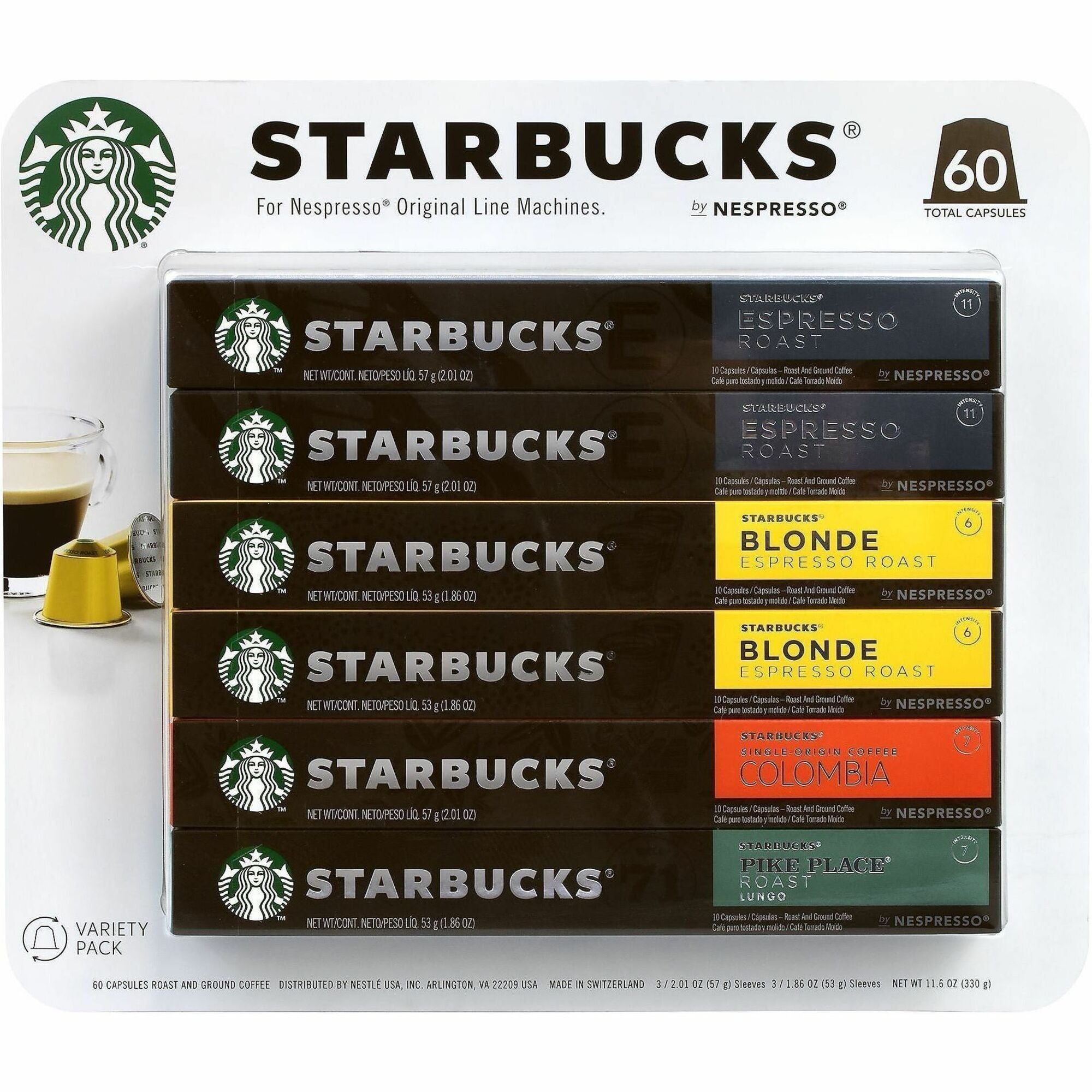 60 Pod - Pod - Caffe Verona, Pike Place Roast, Colombia, Blonde Espresso Roast - 6 / Carton