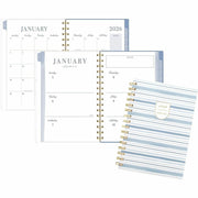 Cambridge Leah Bisch Weekly Monthly Planner, 12 Months, January-December 2026, 5.5" x 8.5", Twin Wire, Ciara Stripe, Poly Cover, 1 Each