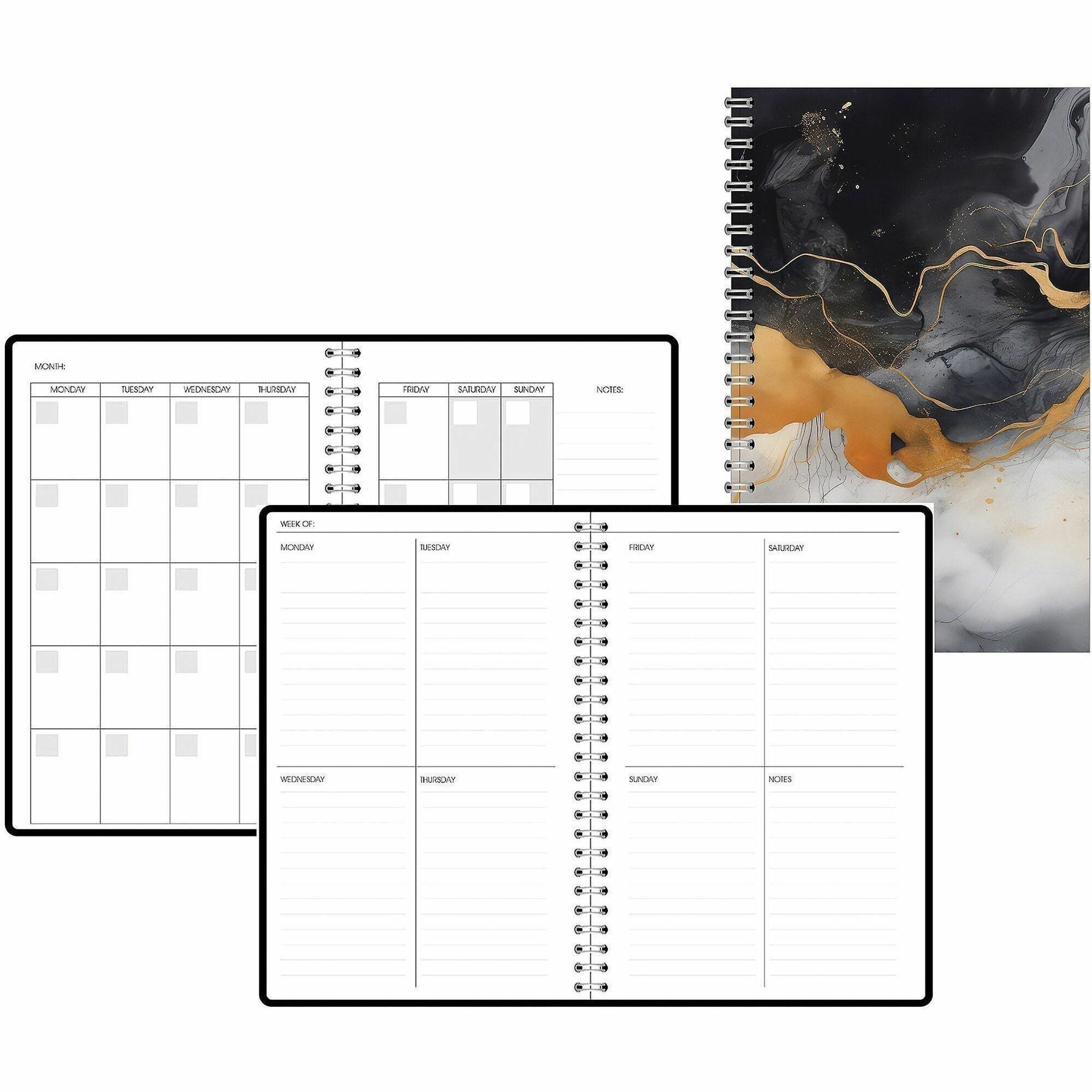 House of Doolittle Recycled Non-Dated Planner, Weekly/Monthly, 12 Month, 7" x 11", Wire Bound, Synthetic Paper Cover, Water & Tear Resistant, Double-Sided Pocket, 1 Each