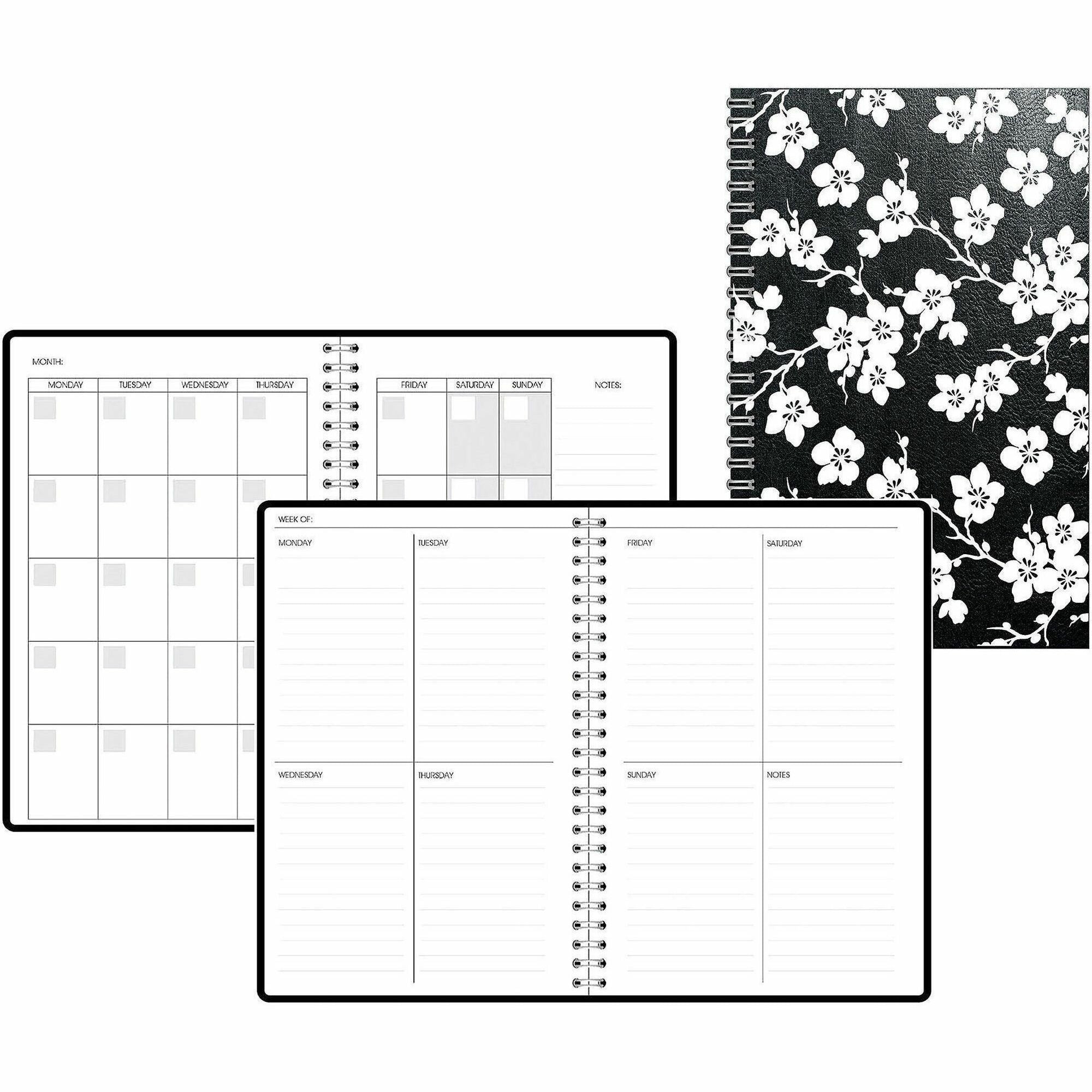 House of Doolittle Recycled Non-Dated Planner, Weekly/Monthly, 12 Month, 7" x 11", Wire Bound, Synthetic Paper Cover, Water & Tear Resistant, Double-Sided Pocket, Multi-Color, 1 Each