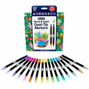Crayola Dual-Ended Markers - Brush, Ultra Fine, Chisel Marker Point - Multi Ink - Water Based - 16 / Pack