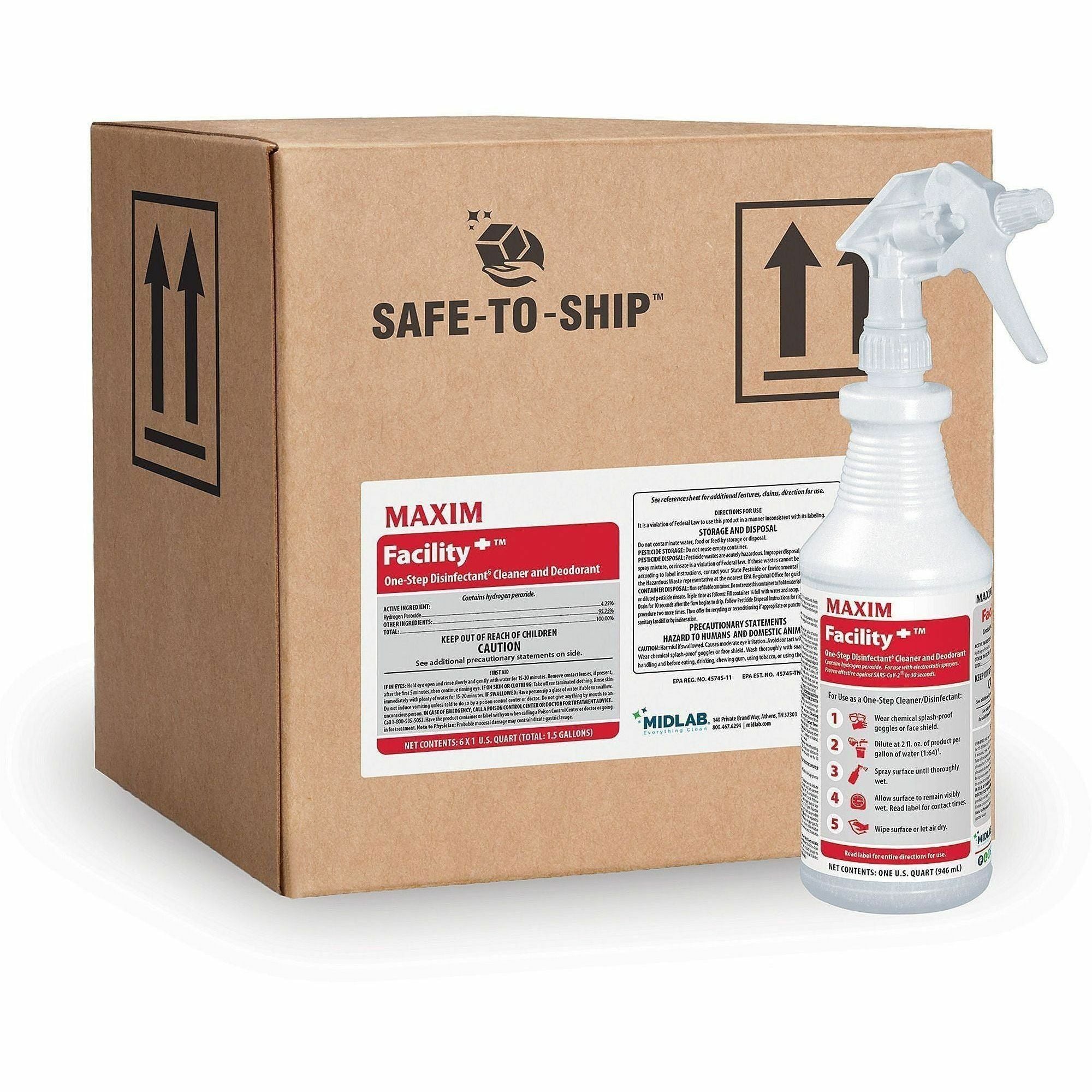 For Multi Surface, Multipurpose - Concentrate - Liquid - 128 fl oz (4 quart) - Recommended For: Odor Remover, Mildew Odor Remover, Bacteria Remover, Germs Remover, Virus Remover, Mold Remover - Deodorize, Fragrance-free, Bleach-free - White - 6 / Carton