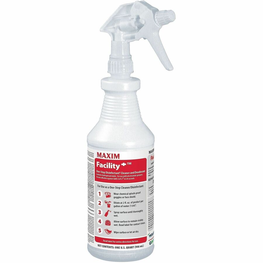 For Multi Surface, Multipurpose - Concentrate - Liquid - 128 fl oz (4 quart) - Recommended For: Odor Remover, Mildew Odor Remover, Bacteria Remover, Germs Remover, Virus Remover, Mold Remover - Deodorize, Fragrance-free, Bleach-free - White - 6 / Carton