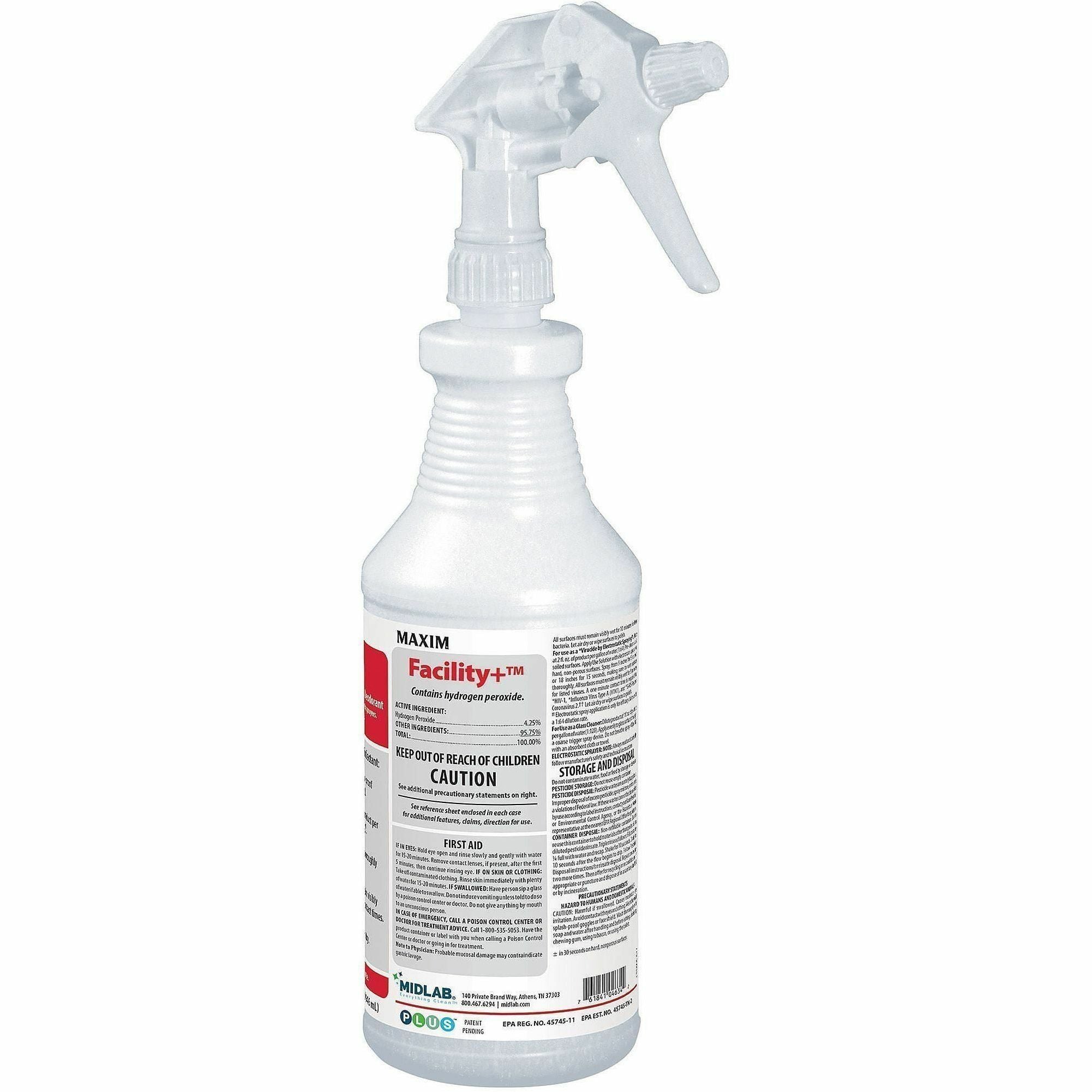 For Multi Surface, Multipurpose - Concentrate - Liquid - 128 fl oz (4 quart) - Recommended For: Odor Remover, Mildew Odor Remover, Bacteria Remover, Germs Remover, Virus Remover, Mold Remover - Deodorize, Fragrance-free, Bleach-free - White - 6 / Carton