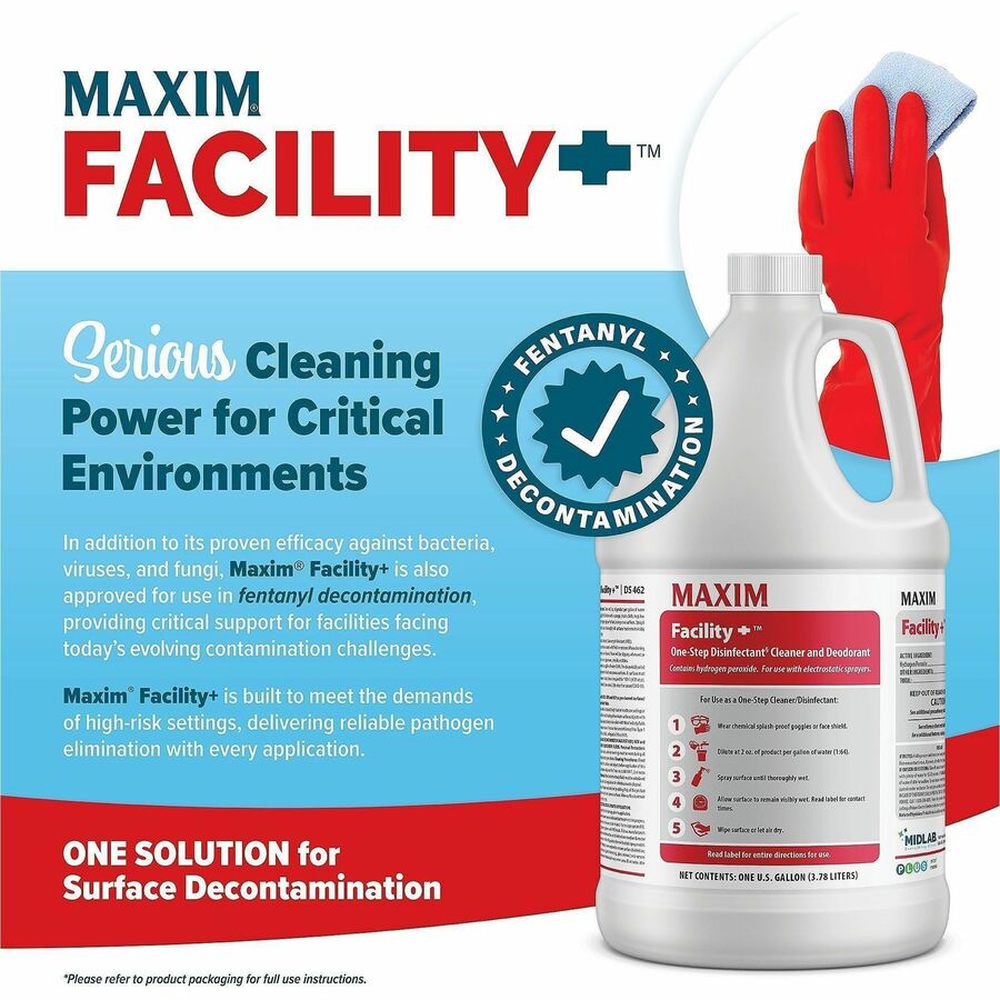 For Multi Surface, Multipurpose - Concentrate - Liquid - 128 fl oz (4 quart) - Recommended For: Odor Remover, Mildew Odor Remover, Bacteria Remover, Germs Remover, Virus Remover, Mold Remover - Deodorize, Fragrance-free, Bleach-free - White - 6 / Carton