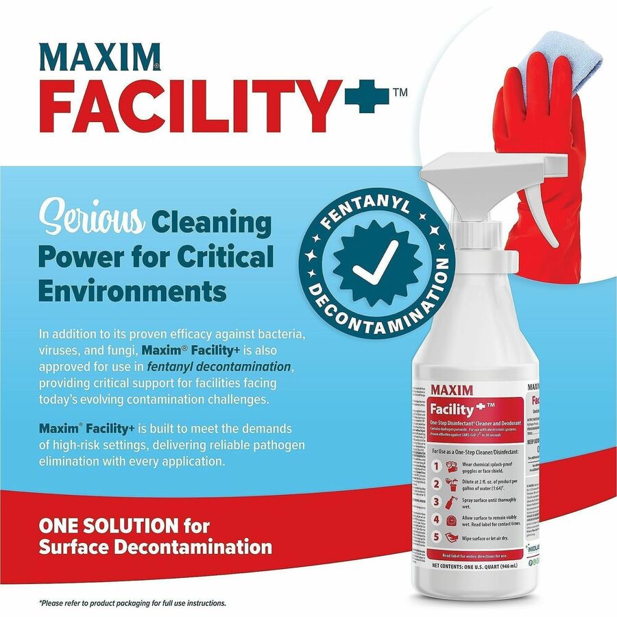 For Multi Surface, Multipurpose - Concentrate - Liquid - 128 fl oz (4 quart) - Recommended For: Odor Remover, Mildew Odor Remover, Bacteria Remover, Germs Remover, Virus Remover, Mold Remover - Deodorize, Fragrance-free, Bleach-free - White - 6 / Carton