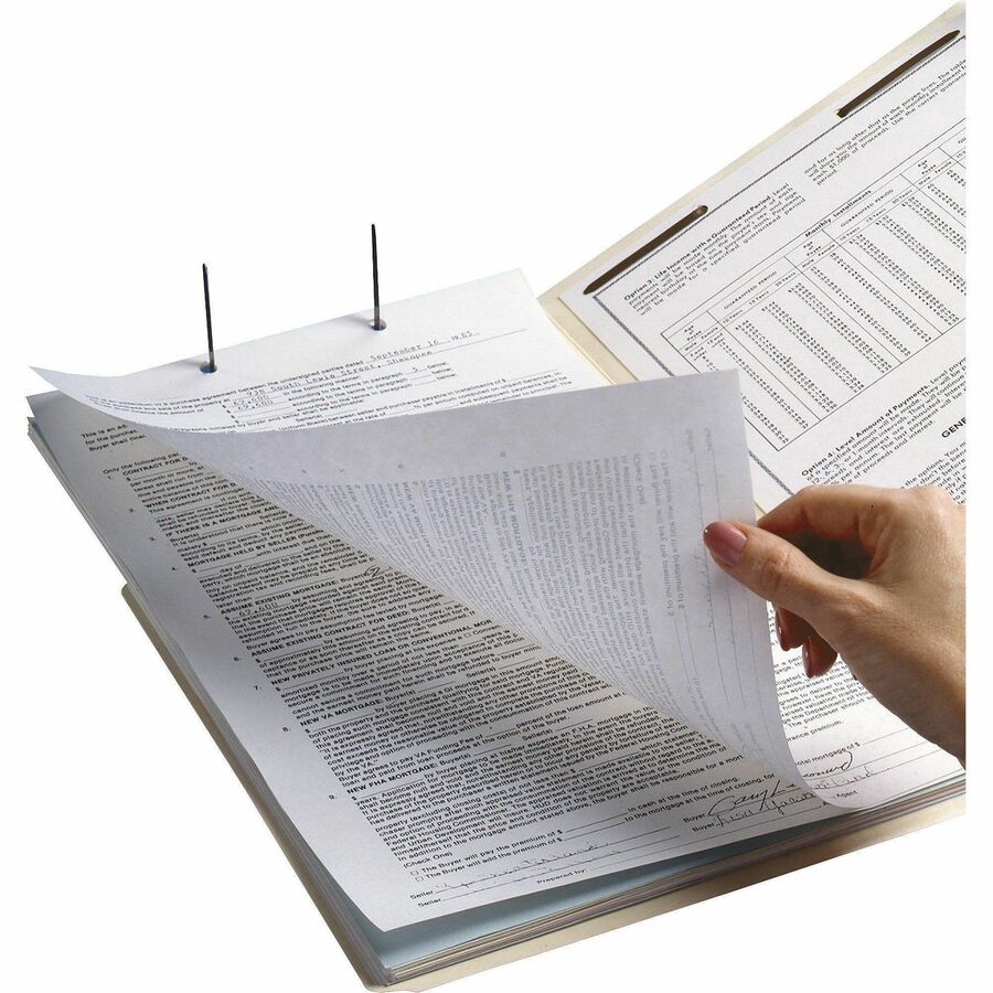 Smead Straight Tab Cut Legal Recycled Fastener Folder - 8 1/2" x 14" - 3/4" Expansion - 2 x 2B Fastener(s) - 2" for Folder - End Tab Location - 11 pt. - 2 Plys - Manila - Embossed - 10% Recycled - 50 / Box