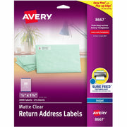 Avery Easy Peel Inkjet Printer Mailing Labels, Clear, 1/2" x 1 3/4", Rectangle, Permanent Adhesive, Matte Film, 80 Labels/Sheet, 25 Sheets, 2000 Labels/Pack