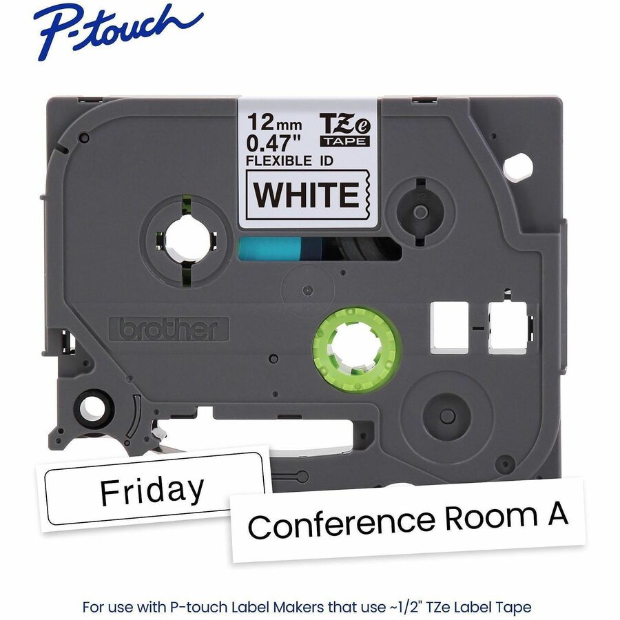 x 15/32" Width - White - Polyester - Water Resistant - Laminated - Durable, Abrasion Resistant, Chemical Resistant, Grease Resistant, Grime Resistant, Temperature Resistant, Fade Resistant, Split Backing, Easy Peel, Strong Adhesive - 1 Each