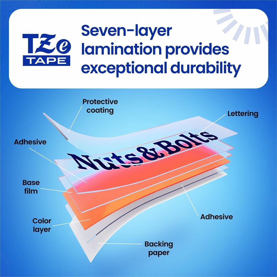 15/32" Width - Fluorescent Orange - Laminated - Water Resistant - Durable, Abrasion Resistant, Chemical Resistant, Grease Resistant, Grime Resistant, Temperature Resistant, Fade Resistant, Split Backing, Easy Peel, Strong Adhesive - 1 Each