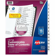 Avery Binder Dividers, 15 Tabs, Ready Index (11142)