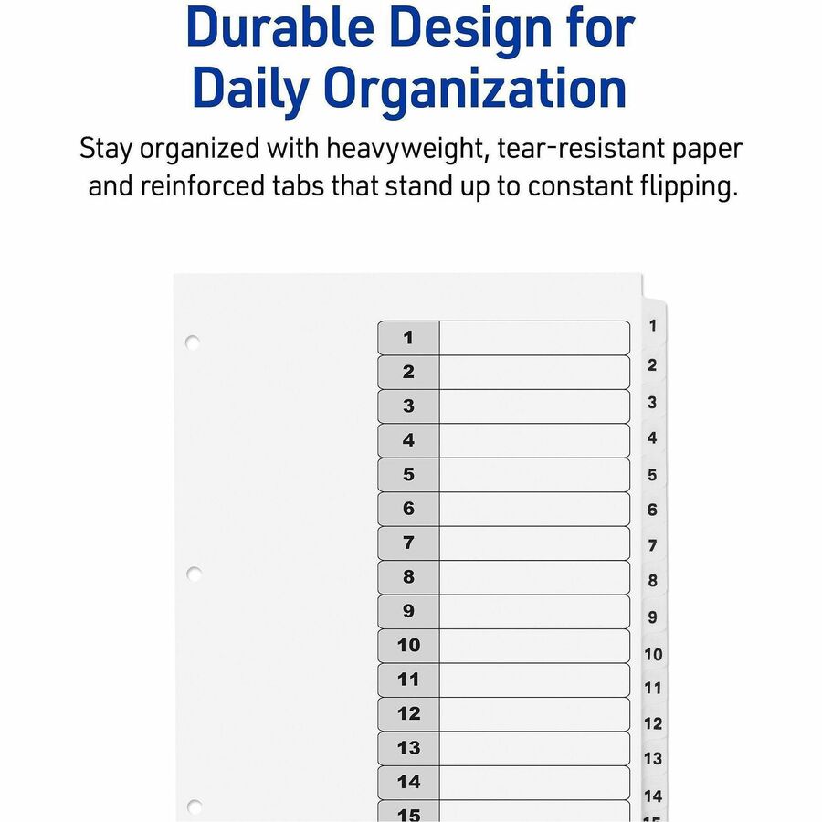 Avery Binder Dividers, 15 Tabs, Ready Index (11142)