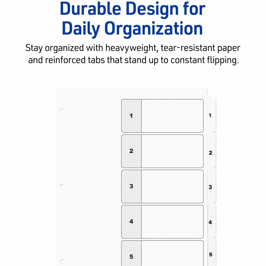 Avery Binder Dividers, 5 Tabs, Ready Index (11130)