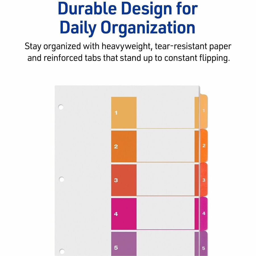 Avery Dividers, 5 Tabs, Ready Index, Multicolor Tabs (11131)