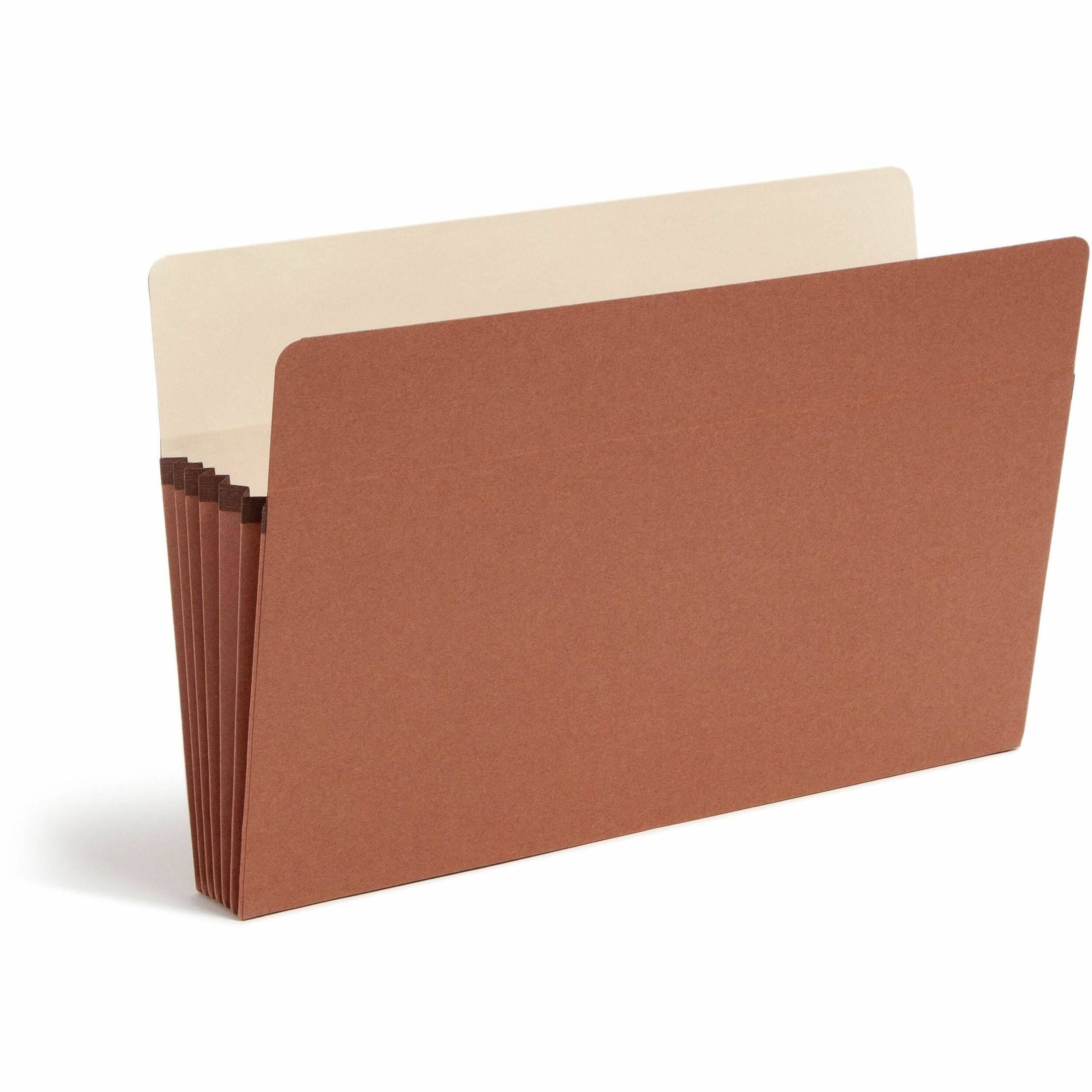 Smead Straight Tab Cut Legal Recycled File Pocket - 8 1/2" x 14" - Top Tab Location - 12.5 pt. - Redrope - Tear Resistant, Rounded Corner, Reinforced Gusset - 30% Recycled - 10 / Box