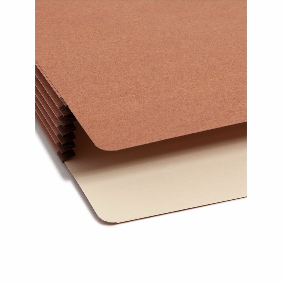 Smead Straight Tab Cut Legal Recycled File Pocket - 8 1/2" x 14" - Top Tab Location - 12.5 pt. - Redrope - Tear Resistant, Rounded Corner, Reinforced Gusset - 30% Recycled - 10 / Box