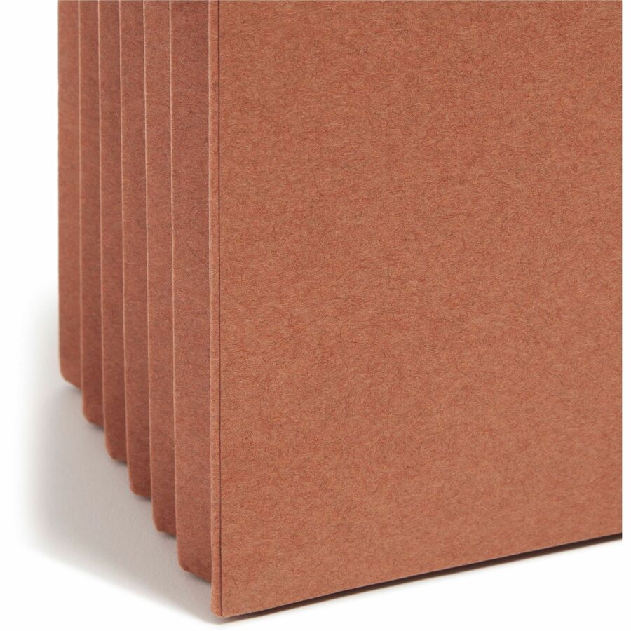 Smead Straight Tab Cut Legal Recycled File Pocket - 8 1/2" x 14" - Top Tab Location - 12.5 pt. - Redrope - Tear Resistant, Rounded Corner, Reinforced Gusset - 30% Recycled - 10 / Box