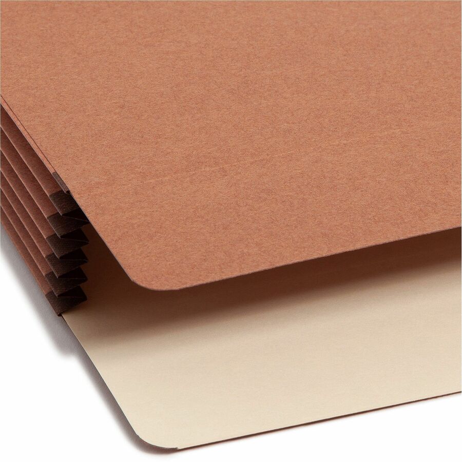 Smead Straight Tab Cut Legal Recycled File Pocket - 8 1/2" x 14" - Top Tab Location - 12.5 pt. - Redrope - Tear Resistant, Rounded Corner, Reinforced Gusset - 30% Recycled - 10 / Box