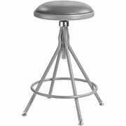 NPS® 25"-33" Height Adjustable Heavy Duty Vinyl Padded Swivel Steel Stool, Surface Color: Grey, Frame Color: Grey