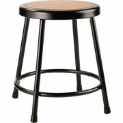 NPS® 18" Heavy Duty Steel Stool, Surface Color: Masonite Wood, Frame Color: Black