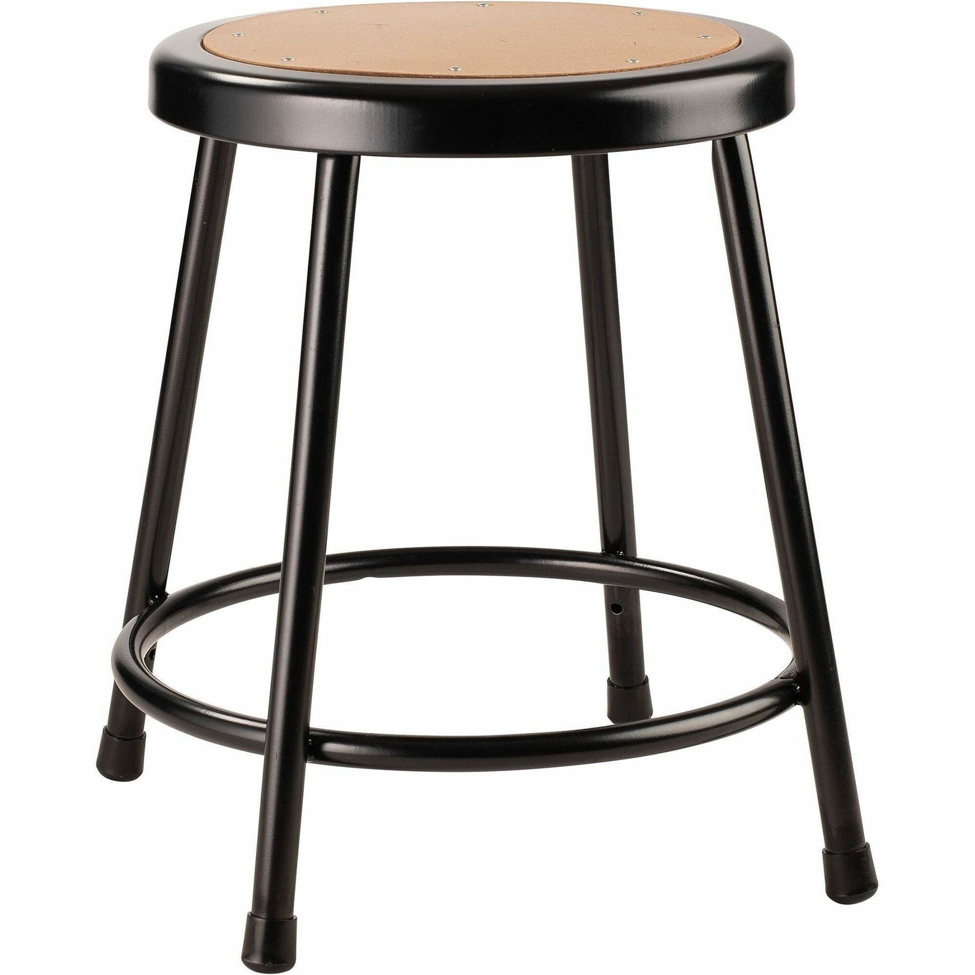 NPS® 18" Heavy Duty Steel Stool, Surface Color: Masonite Wood, Frame Color: Black