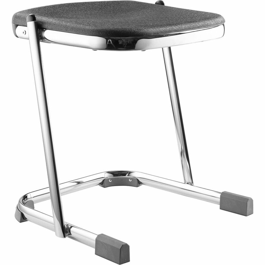 NPS® 18" Elephant Z-Stool, Surface Color: Black, Frame Color: Chrome