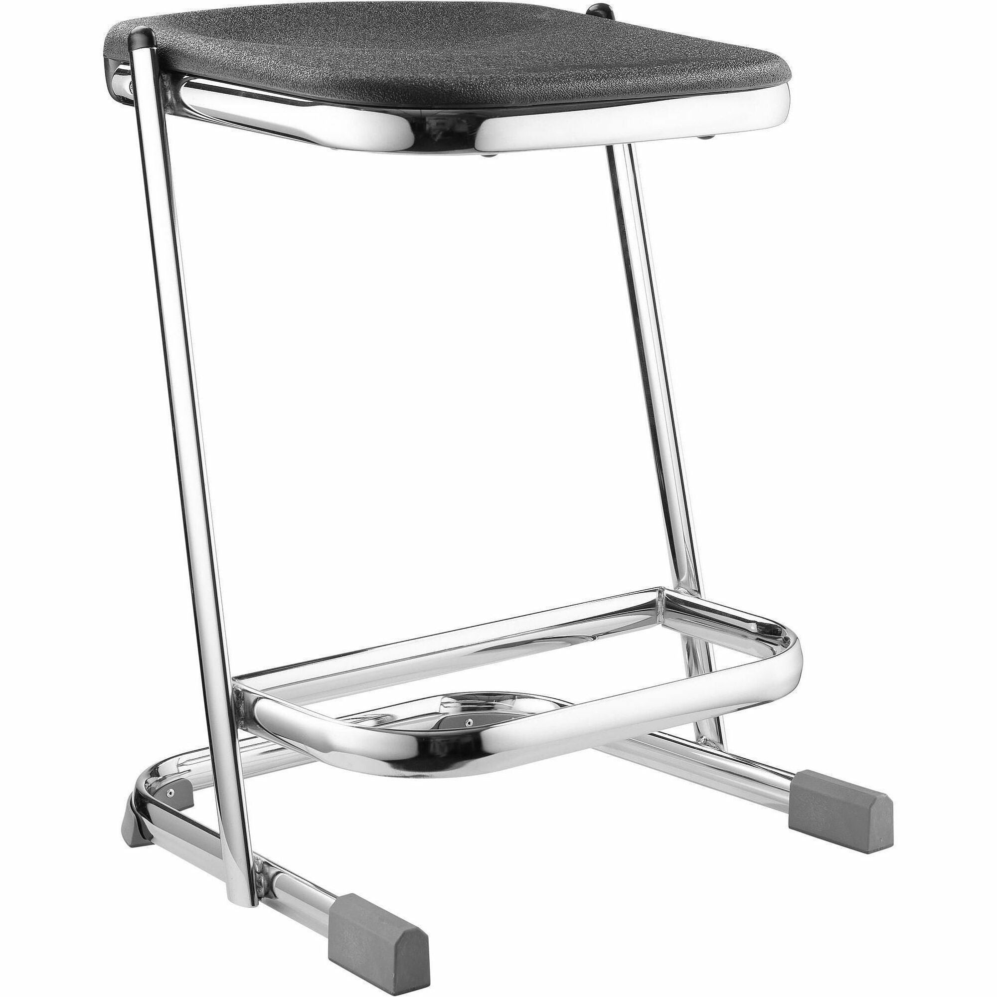 NPS® 22" Elephant Z-Stool, Surface Color: Black, Frame Color: Chrome