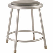 NPS® 18" Heavy Duty Vinyl Padded Steel Stool, Surface Color: Grey, Frame Color: Grey