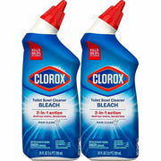 Clorox Toilet Bowl Cleaner with Bleach, Rain Clean Scent, 24 fl oz, Blue, 1 Each