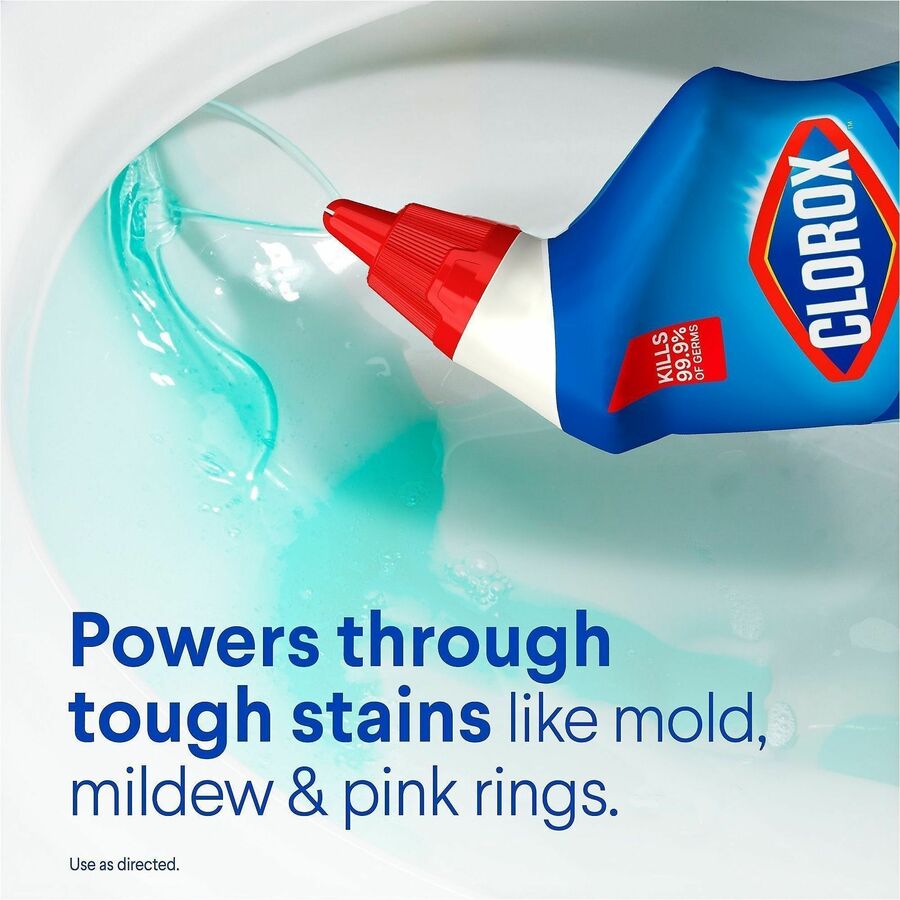 Clorox Toilet Bowl Cleaner with Bleach, Rain Clean Scent, 24 fl oz, Blue, 1 Each