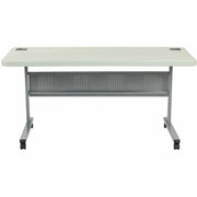 NPS® 24" x 60" Flip-N-Store Training Table, Surface Color: Speckled Grey, Frame Color: Grey