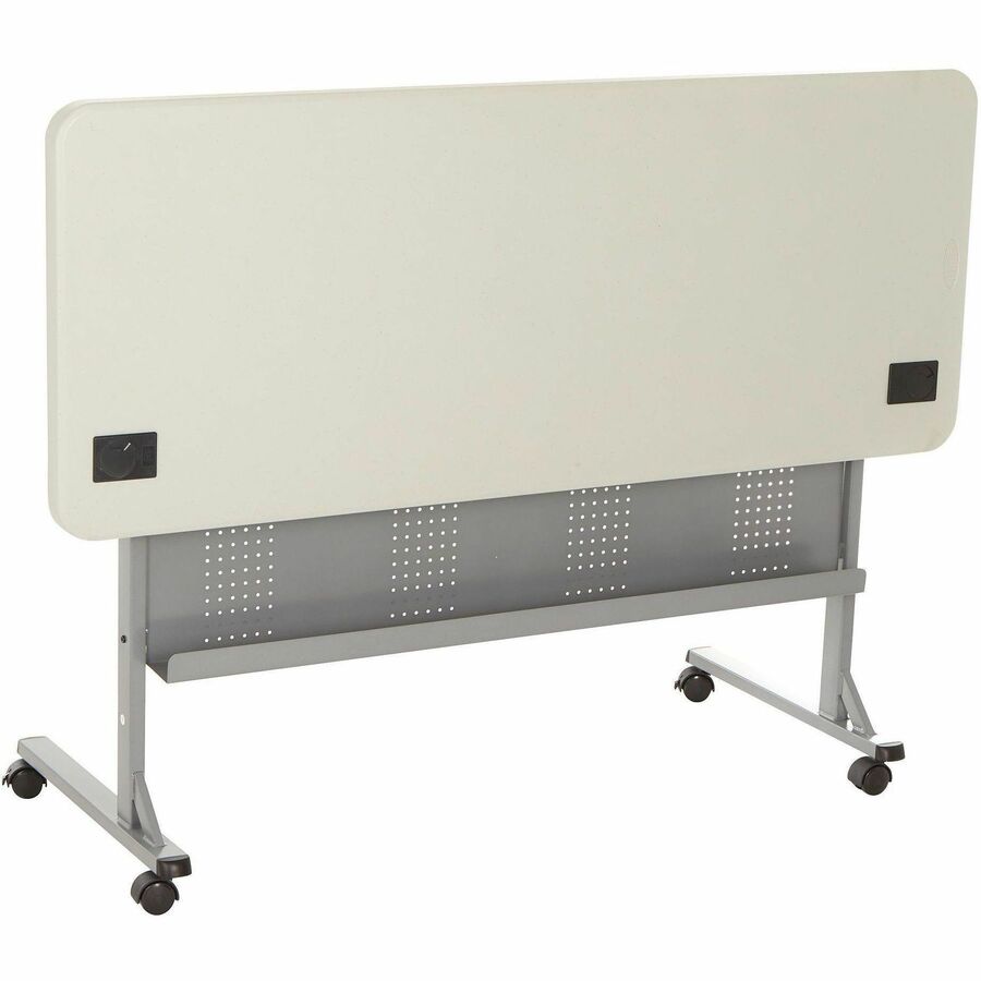 NPS® 24" x 60" Flip-N-Store Training Table, Surface Color: Speckled Grey, Frame Color: Grey