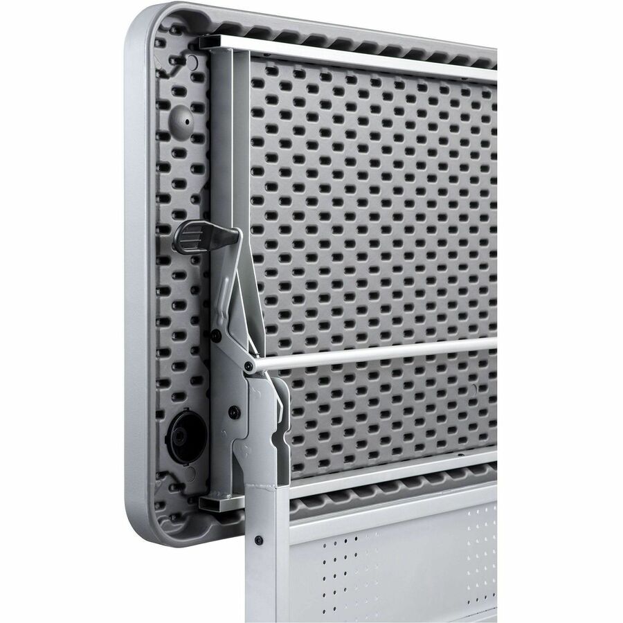 NPS® 24" x 60" Flip-N-Store Training Table, Surface Color: Charcoal Slate, Frame Color: Silver