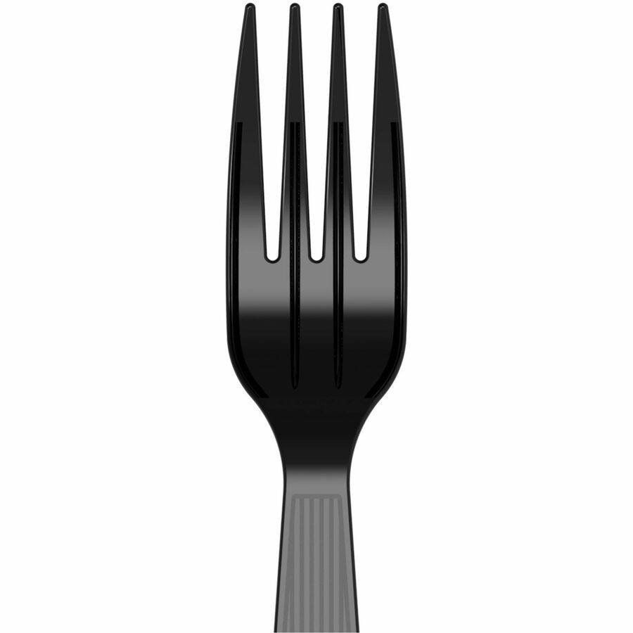 1000 Piece(s) - Fork - Fork - Food - Disposable - Polystyrene - Black - 1000 / Carton