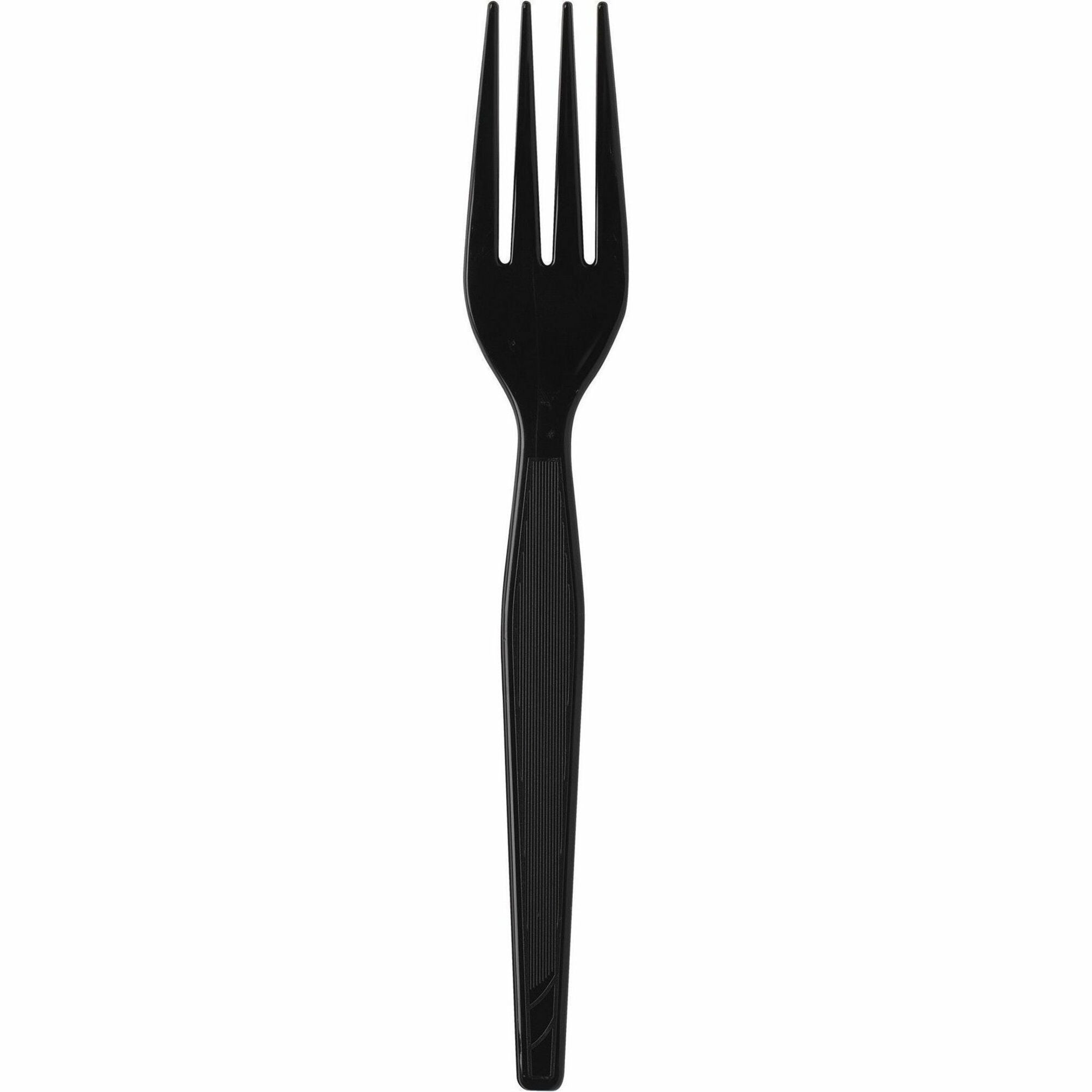 Dixie Black Disposable Plastic Forks, Heavy Weight, 7.1" Length, 1000 per Case